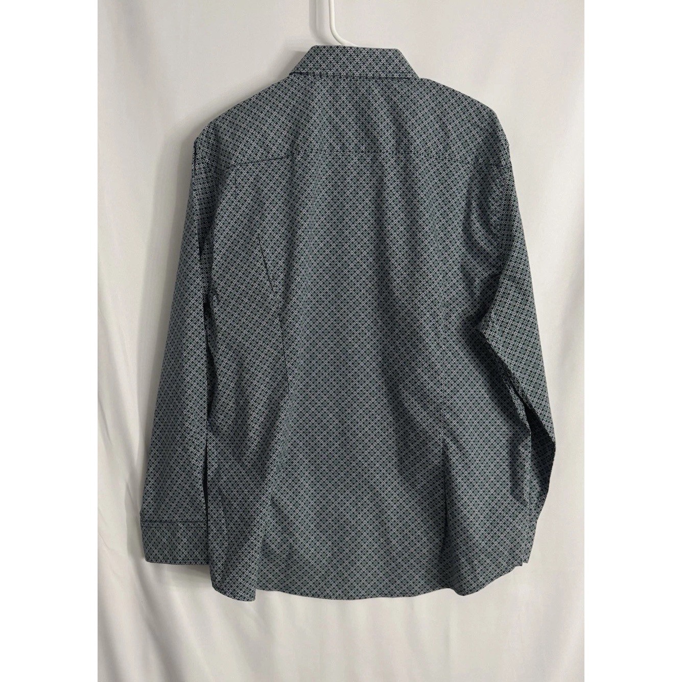 English Laundry Slim Fit Stretch Dress Shirt Xl 17-17.5 Blue Night Geometric Nwt — image 7 of 8